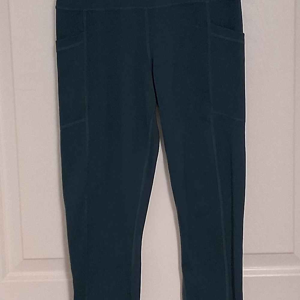 Yogalicious Capri Lux Teal Leggings With Side Pockets